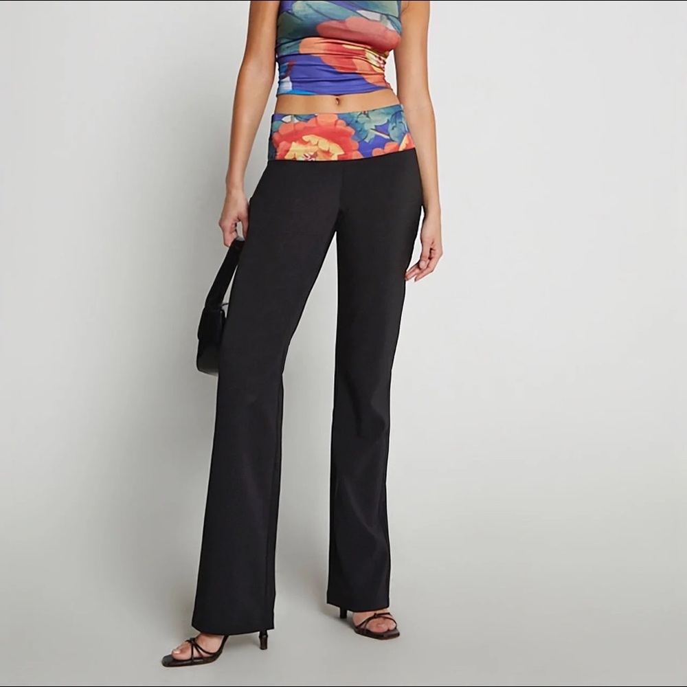 90s floral waist pants